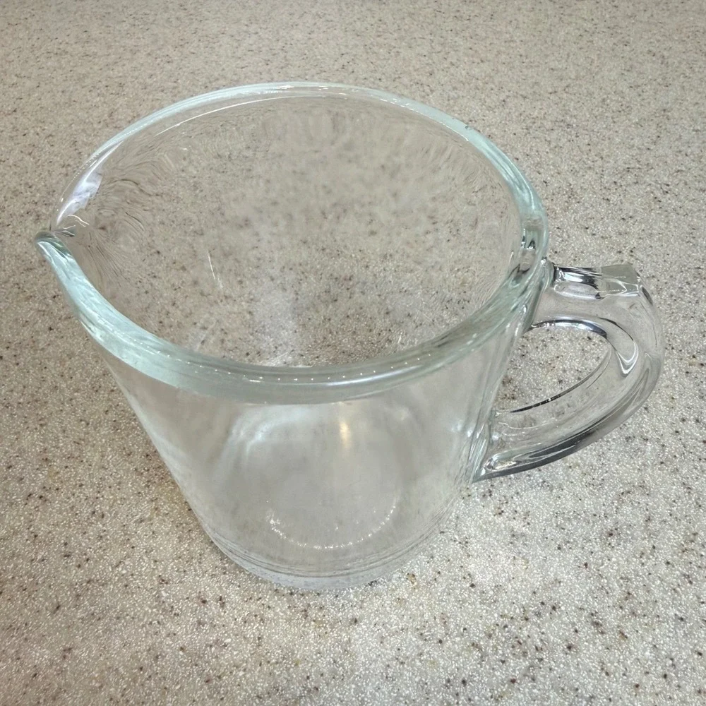 Vintage Pyrex #508 Clear Glass Measuring Cup D-Handle w/ spout 8oz Retro Kitchen